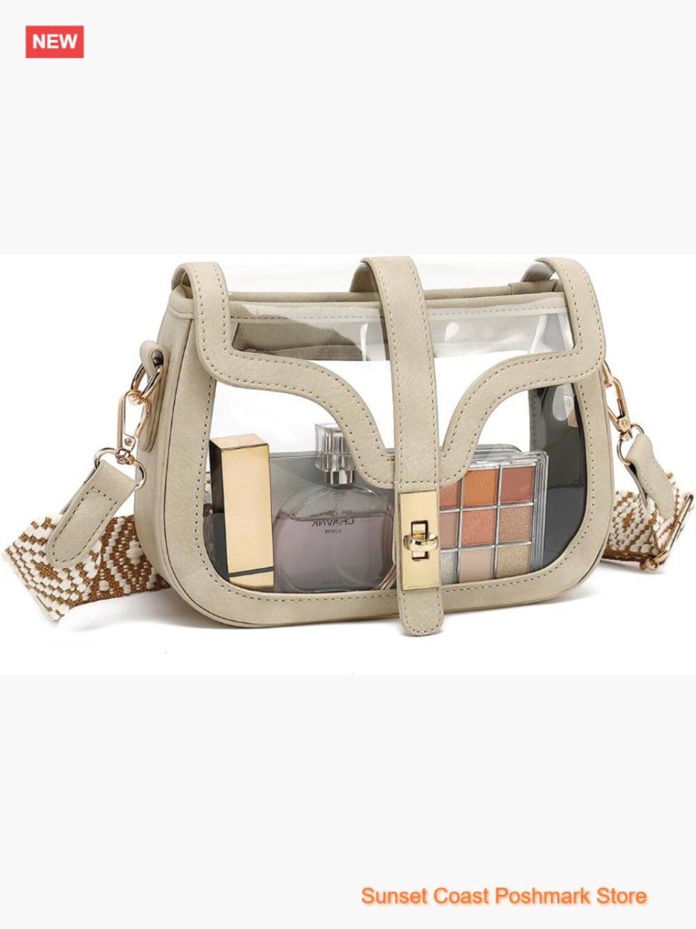 Clear Crossbody Purse for Stadium Events Transparent See Through Bag